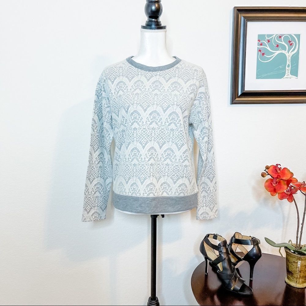 🍋 Joe Fresh • Faux Lace Gray Sweater
